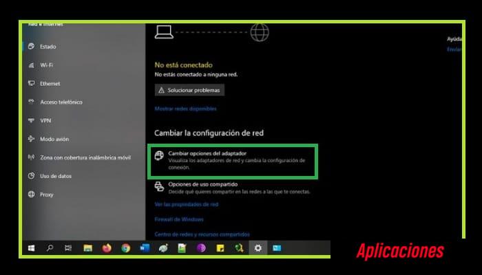 Cambiar la configuración del adaptador