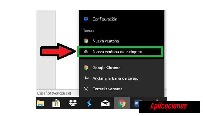 Nueva ventana de incógnito