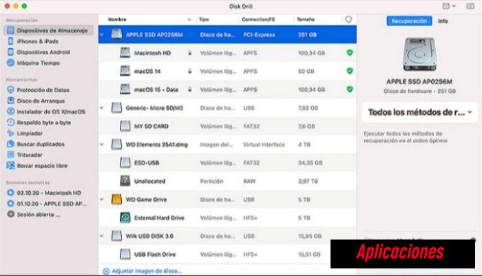 1.     Recuperar archivos AEP con Disk Drill