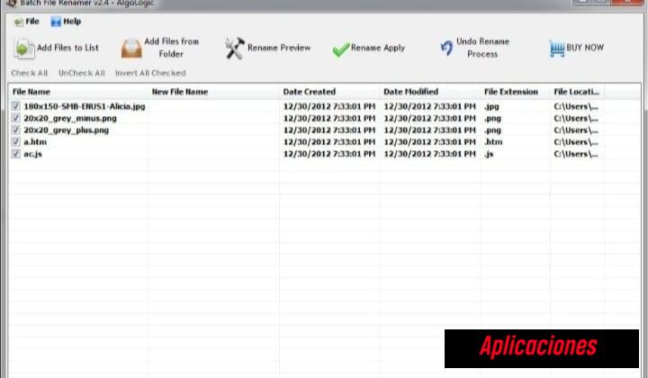 1. Batch File Renamer de Algologic