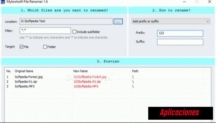 3. Mytoolsoft File Renamer